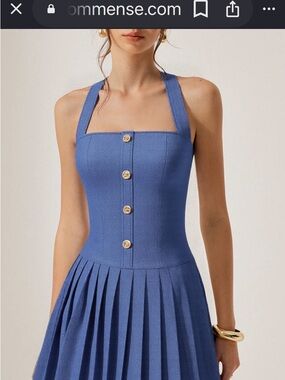 Women’s Lime and Dot blue dress halter size XS